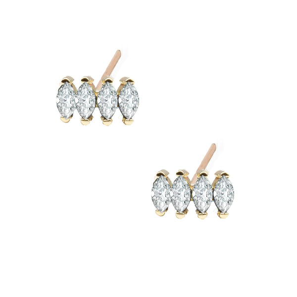 Marquise Quartet Diamond Earrings
