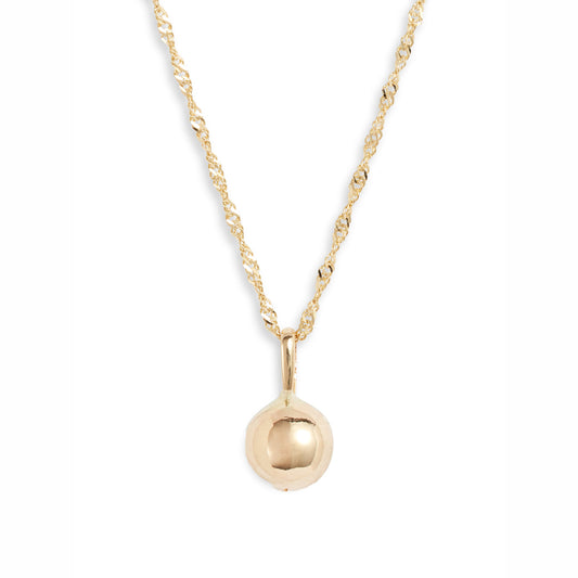 Gold Dome Pendant Necklace