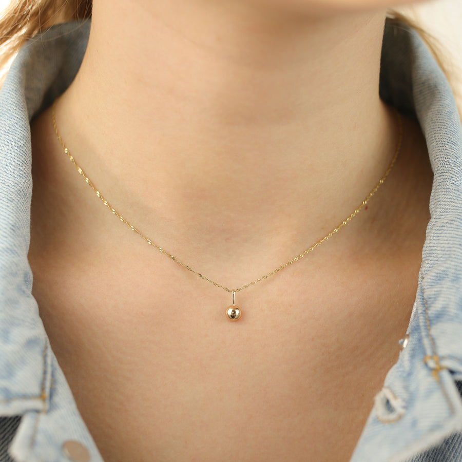 Gold Dome Pendant Necklace