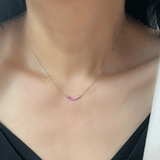 Pink Sapphire V Necklace