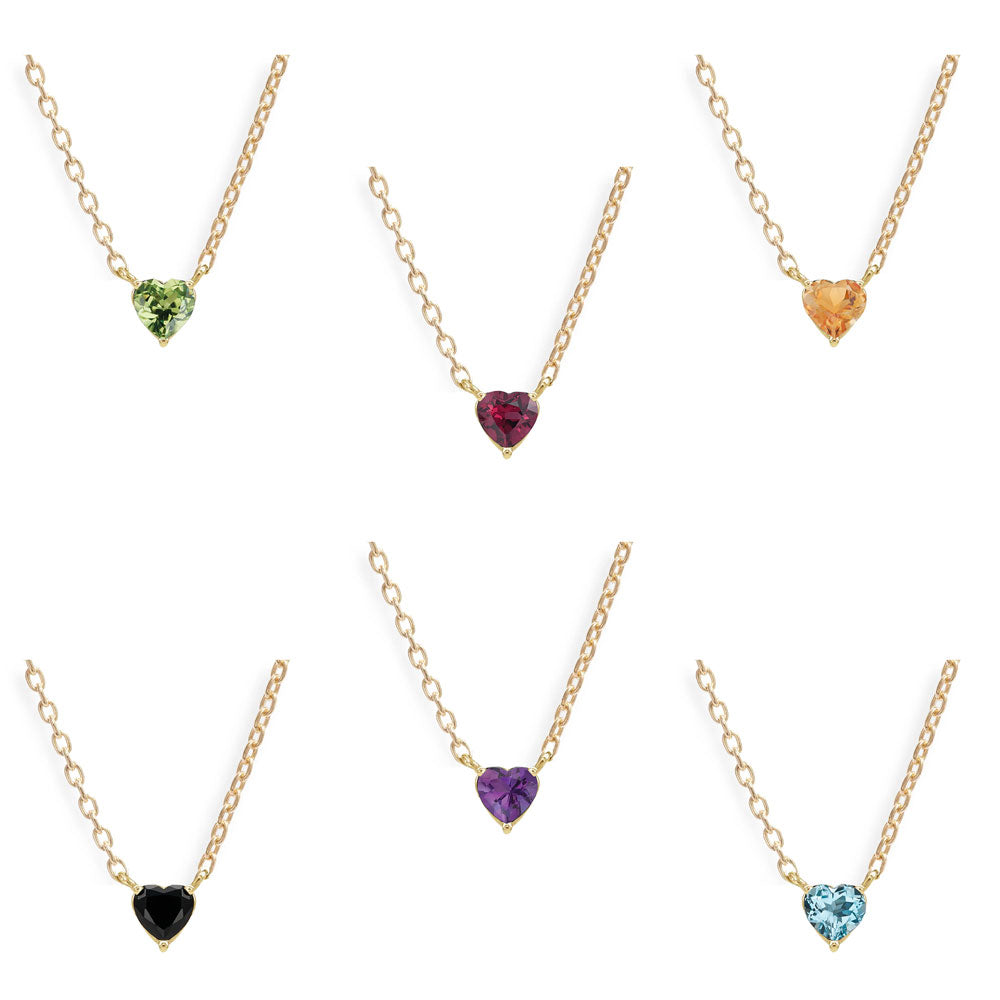 Sweetheart Gem Pendant Necklace