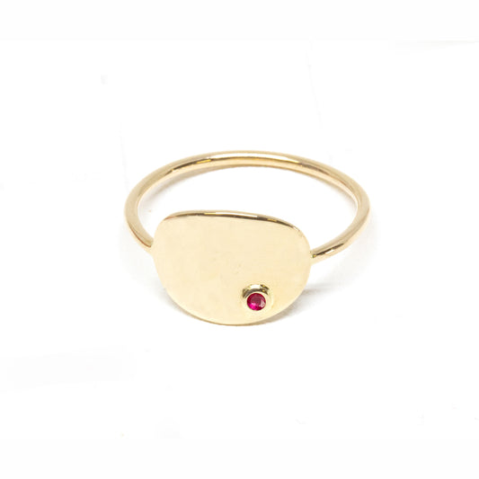 Oval Ruby Signet Ring