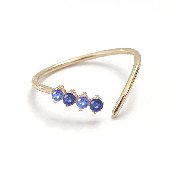 Open V Blue Sapphire Ring