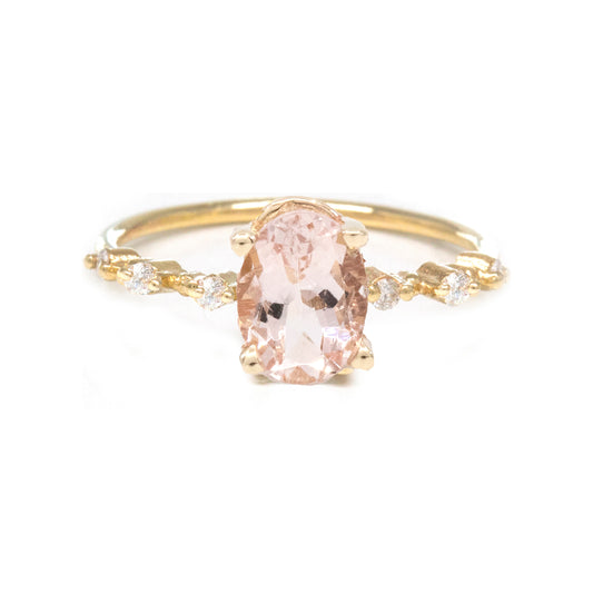 Oval Morganite Diamond Ring