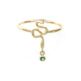 Serpent Emerald Drop Ring