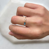 Diamond Marquise Blue Topaz Ring