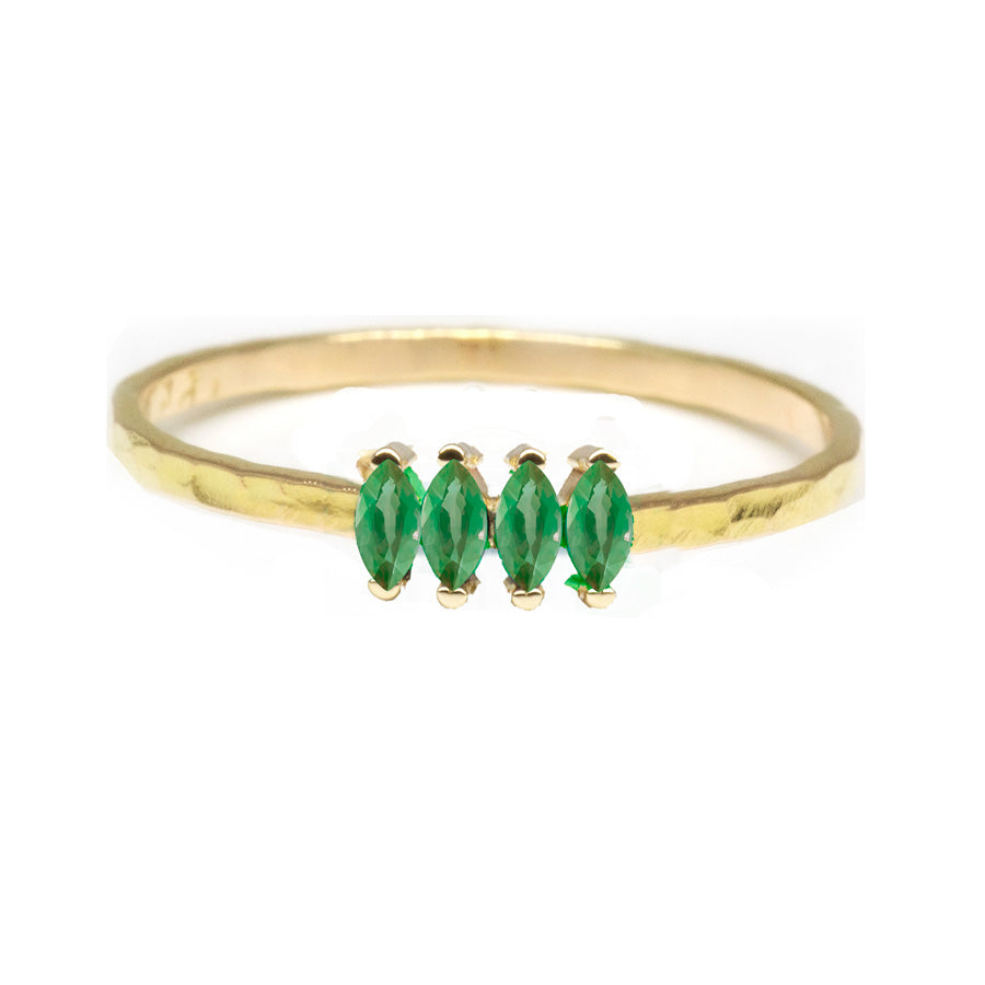 Marquise Quartet Emerald Ring