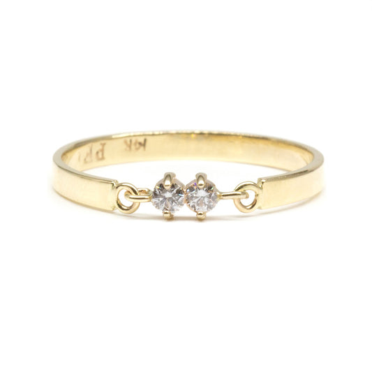 Diamond Duo Gold Band Ring