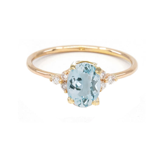 Aquamarine Diamond Ring