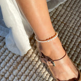 Contrast Pearl Strand Anklet