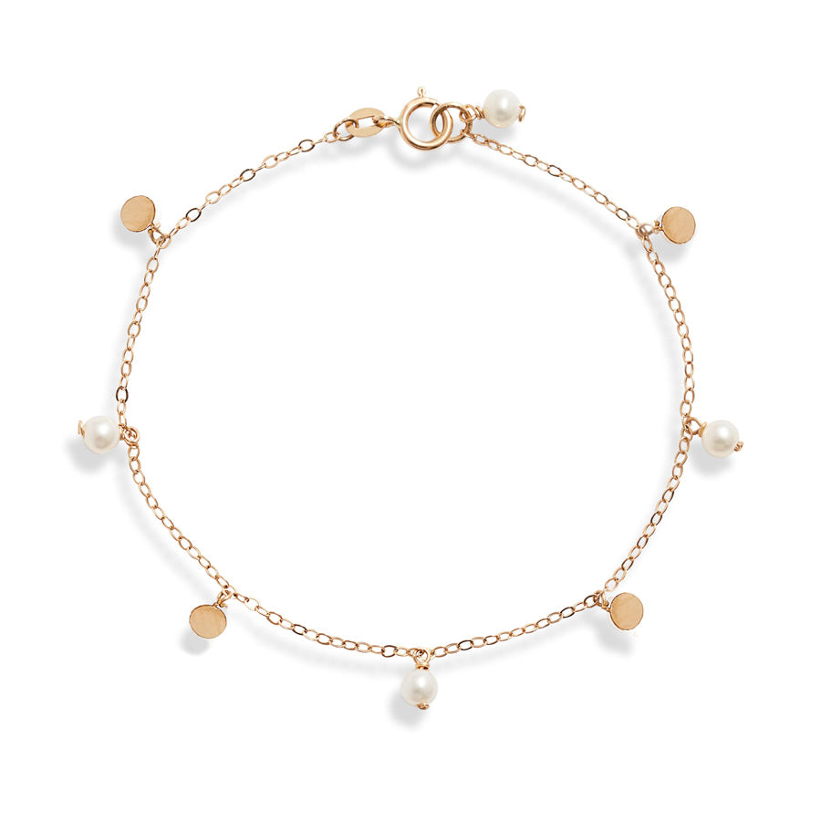 Pearl Gold Confetti Dangle Bracelet