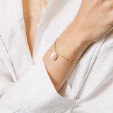Gold Link Baroque Pearl Bracelet