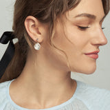 White Topaz Petal Pearl Earrings