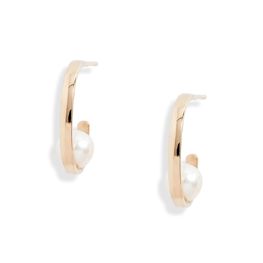 Gold Oval Pearl Earrings – POPPY FINCH U.S.