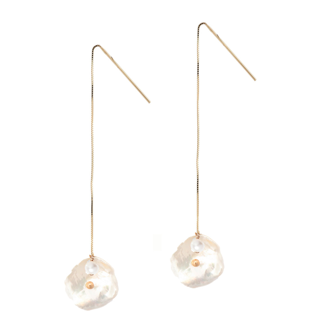 Petal Pearl Threader Earrings