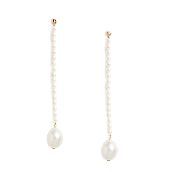 Long Keshi Baroque Pearl Earrings