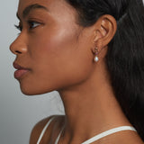 Gold Dot Link Ruby Pearl Earrings