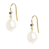 Gem Hook Large Oval Pearl Earrings