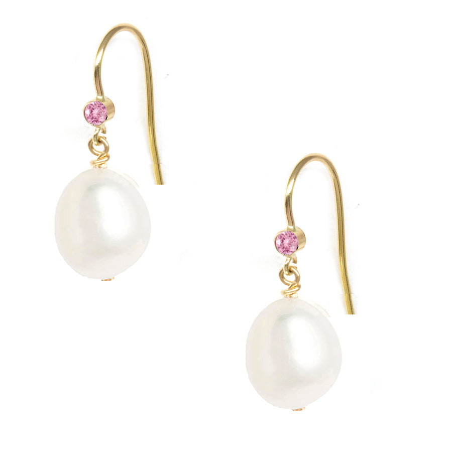 Gem Hook Large Oval Pearl Earrings