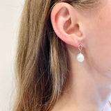 Hourglass Oval Pearl Earrings
