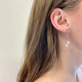Contrast Pearl Jacket Earrings