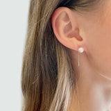 L Threader Pearl Earrings