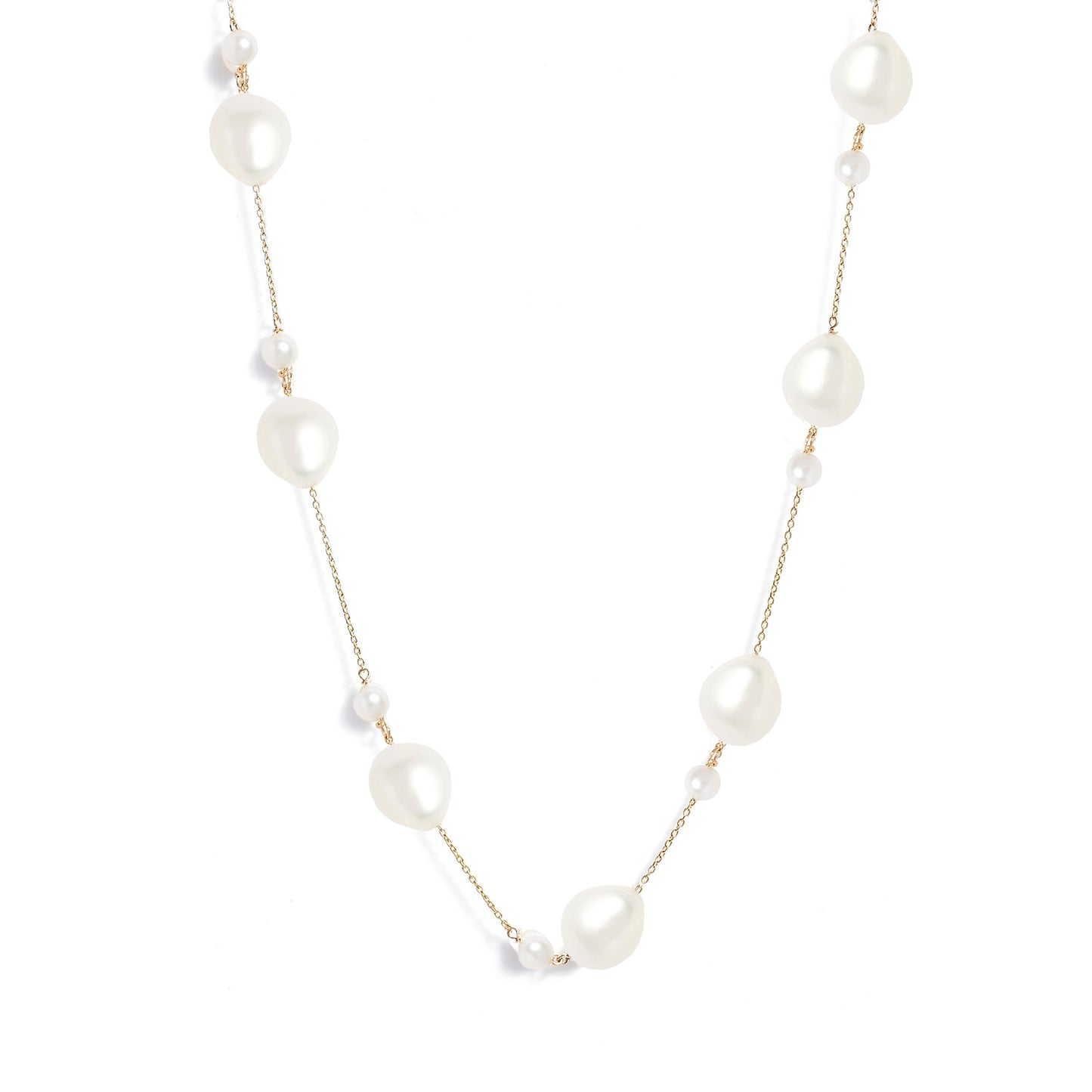 Baroque Pearl Spaced Necklace