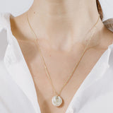 Petal Pearl Diamond Pendant Necklace
