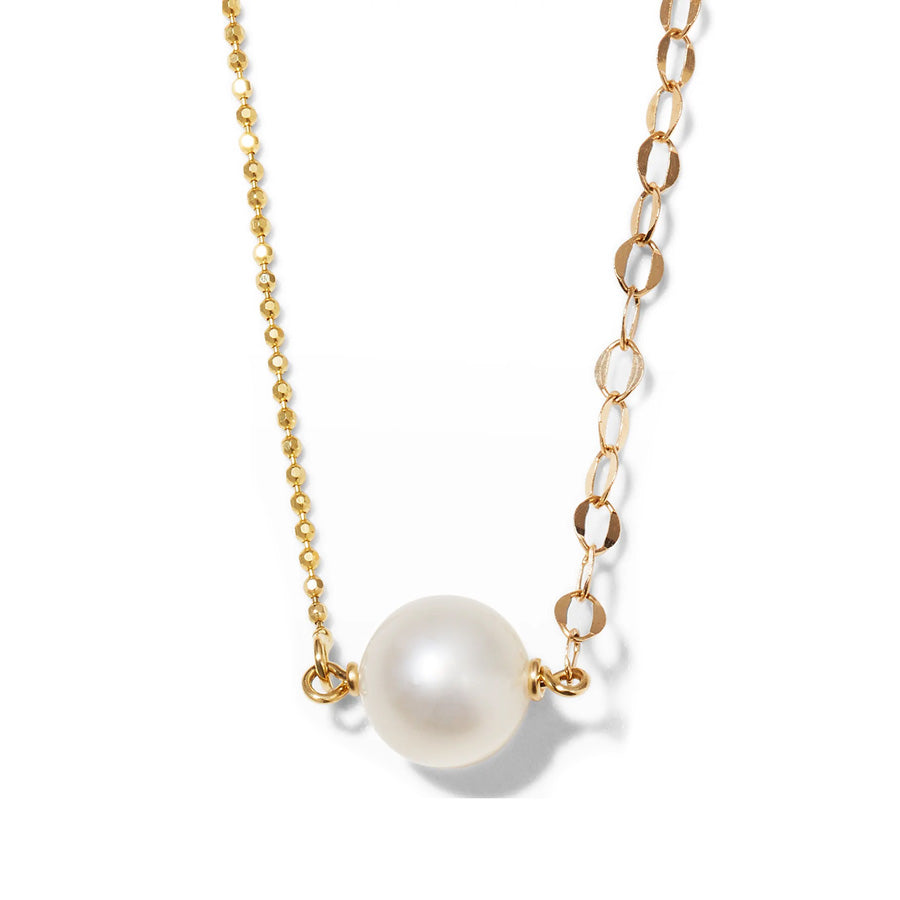 Contrast Shimmer Bead Pearl Necklace