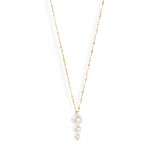 Triple Pearl Pendant Necklace