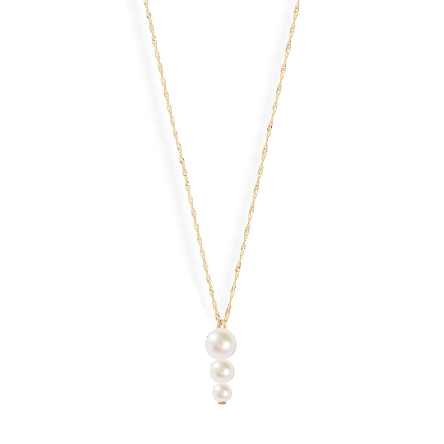 Triple Pearl Pendant Necklace