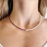 Contrast Pearl Ruby Necklace