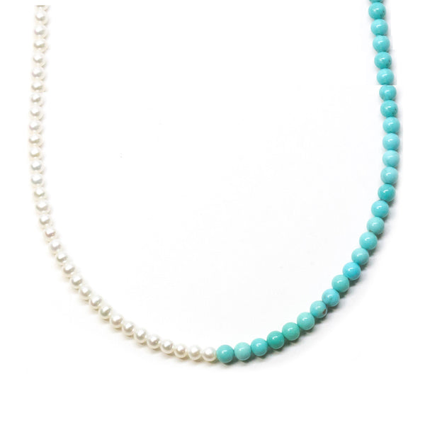 Contrast Pearl Turquoise Necklace