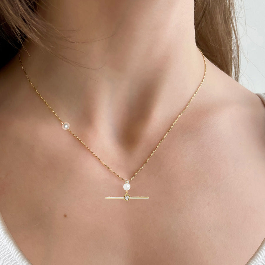 Linear Bar Diamond Necklace