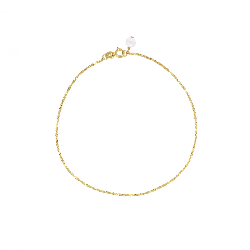 14K Gold Shimmer Chain Bracelet