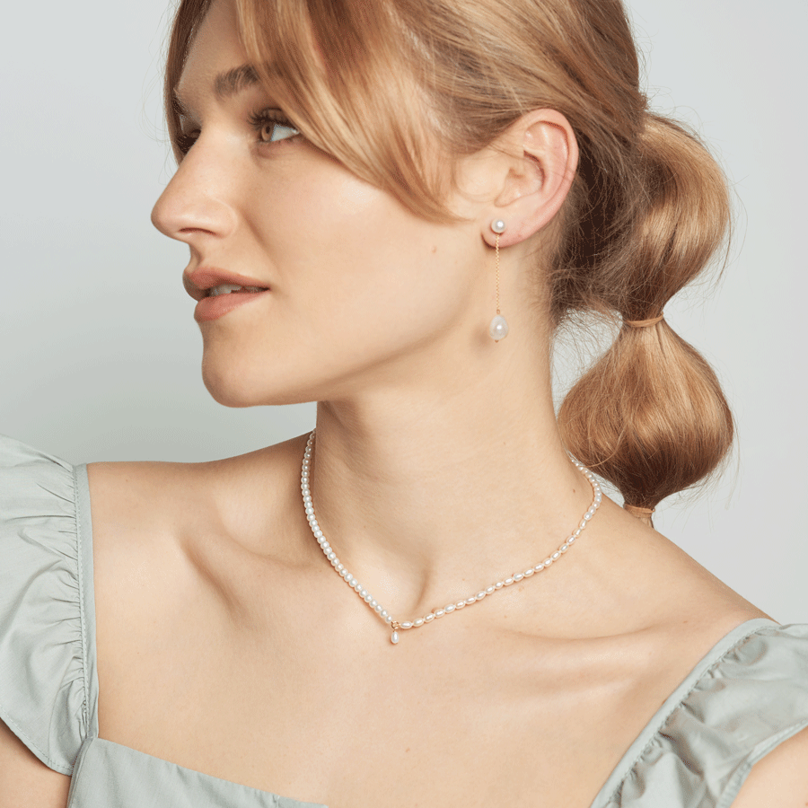 Contrast Petite Keshi Pearl Necklace