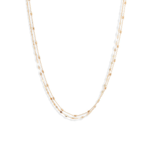 18K Shimmer Beaded Duo Necklace