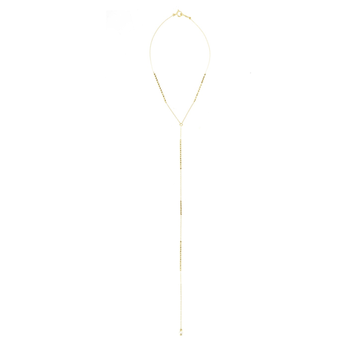 18K Long Shimmer Lariat Necklace