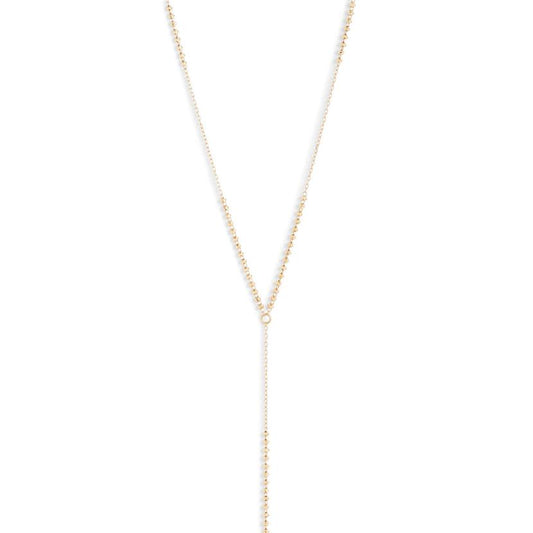 18K Long Shimmer Lariat Necklace