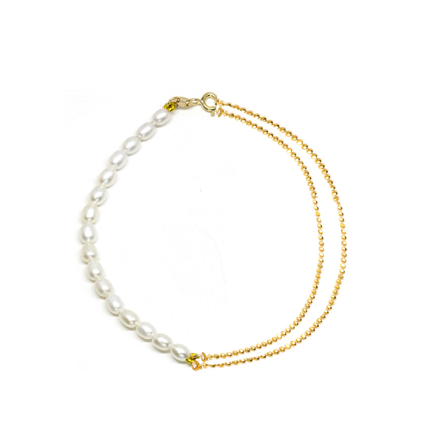 Petite Pearl Bead Chain Bracelet