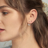 Gold Arch Pearl Trio Stud Earrings