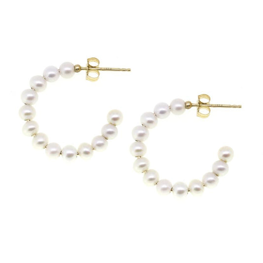 Medium Baby Pearl Hoop Earrings