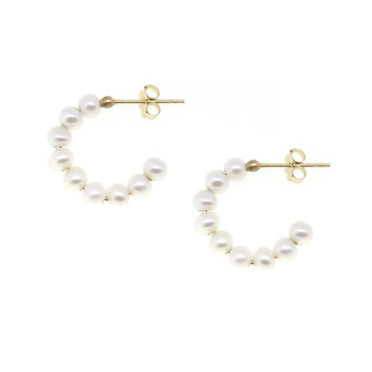 Small Baby Pearl Hoop Earrings