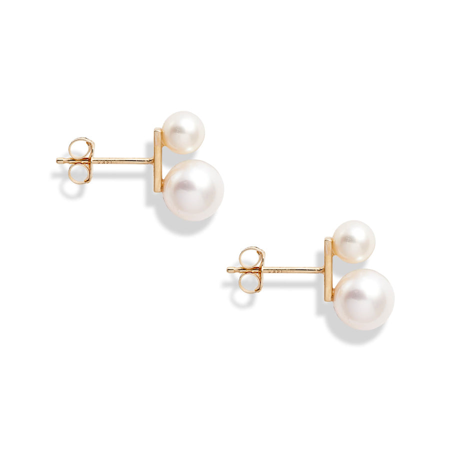 Duo Pearl Stud Earrings