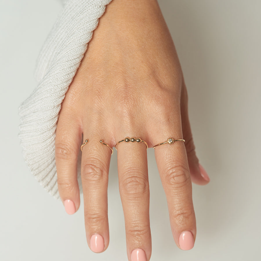 Gold Dot Open Ring