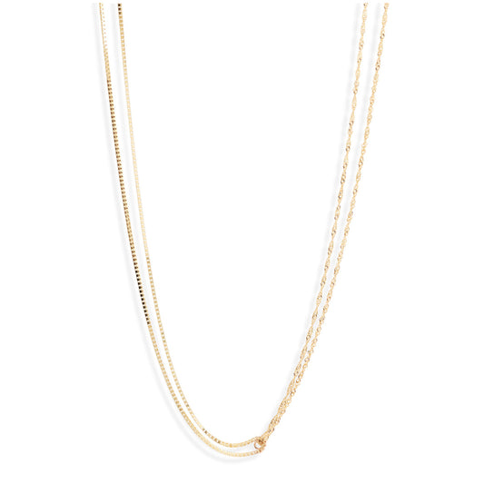 Double Box Shimmer Chain Necklace