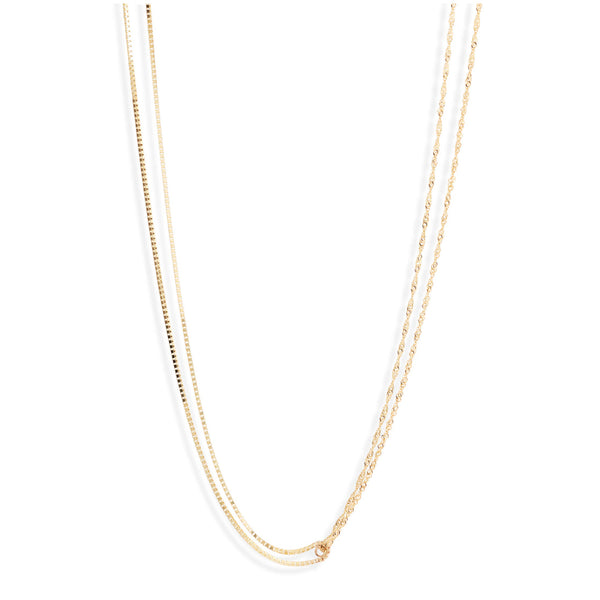 Double Box Shimmer Chain Necklace