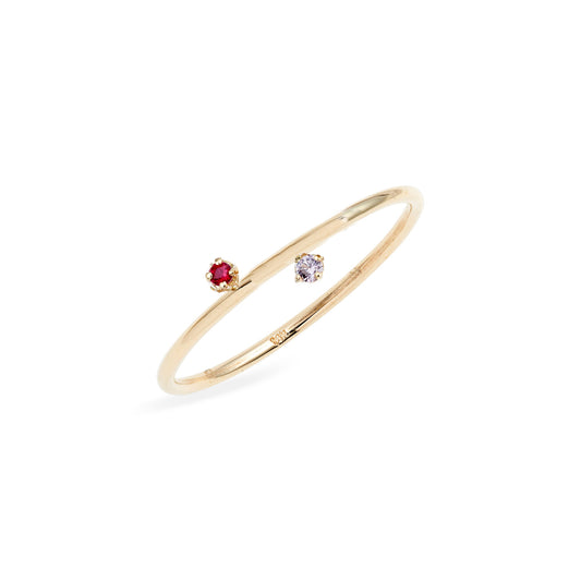 Duo Ruby Pink Sapphire Ring