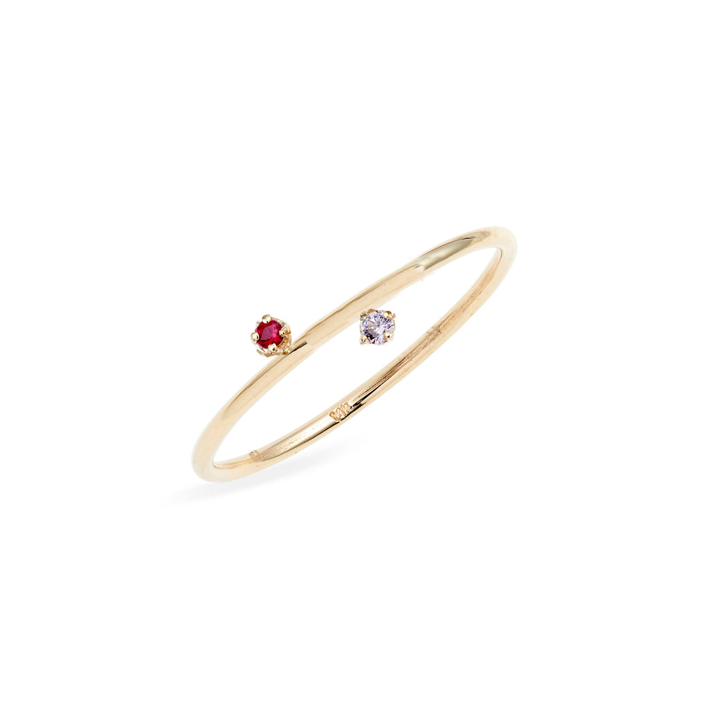 Duo Ruby Pink Sapphire Ring
