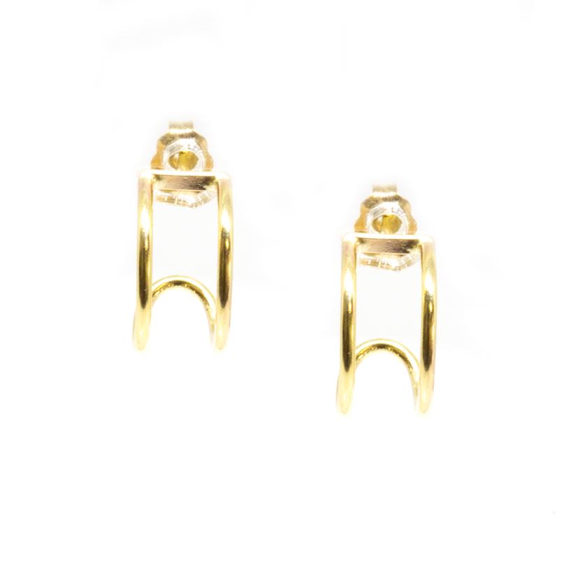 Gold Double Huggie Earrings